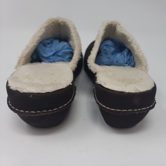 Hush Puppies Suede Faux Fur Clog Slippers - Picture 4 of 12